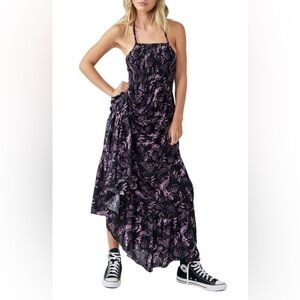 NWT Heat Wave Floral Print High/Low Dress in Dark Night Combo